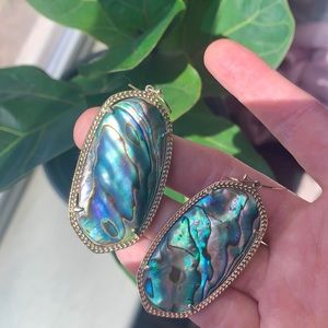 KENDRA SCOTT ELLE GOLD DROP EARRINGS ABALONE SHELL